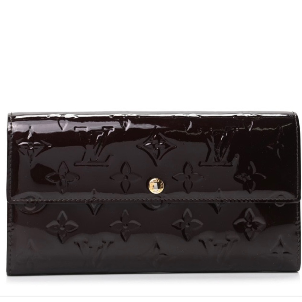 Louis Vuitton Sarah Vernis Amarante long envelope wallet